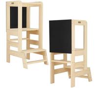 Springos® Montessori Tour D'apprentissage Et Observation Pour Enfants Avec Tableau Kitchen Helper - Bois Naturel
