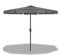SPRINGOS Parasol 400 cm avec manivelle, double parapluie XXL, parasol de balcon/jardin grand, parasol de marché gris, diamètre ovale, pliable, hydrofuge, en acier