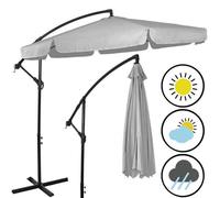 Springos® Parasol De Jardin Déporté Avec Manivelle, Incluant Une Housse 350 Cm Multicolore