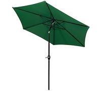 SPRINGOS Parasol de jardin extérieur 260x235cm avec manivelle parasol rectangulaire solaire imperméable à frange avec housse pour terrasse, plage & jardin vert foncé