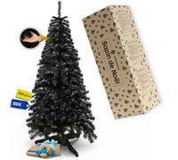 Springos Sapin de Noël artificiel de qualité supérieure - 180 cm - Noir - Dense et réaliste - Avec support stable et carton - Pour décoration de Noël festive