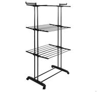 Springos® Sèche-linge vertical pliable avec 3 niveaux et 24 barres - Grande capacité de séchage surface de séchage de 17 m