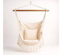 SPRINGOS Siège Suspendu en Tissu avec Barre d'écartement L x l 130 x 100 cm hamac Franges Coussin - balançoire