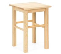 SPRINGOS Tabouret en bois de pin naturel 30 x 30 x 43,5 cm - Tabouret de cuisine stable avec renfort - Siège ergonomique polyvalent - Pour salle de bain, salon, enfants et adultes