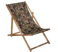 Springos® Transat De Jardin Imprégné Chaise Longue Pliante En Bois De Plage 120 Kg - Moro Multicolore