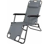 SPRINGOS® Transat jardin exterieur Chaise longue de jardin pliable - gris