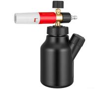 Springwillfly Injecteur de mousse de 1 L avec raccord rapide 1/4 et angle de pulvérisation réglable pour lavage de voiture (B)