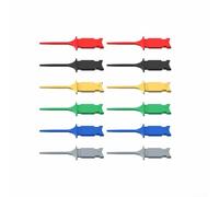 Springwillfly Lot de 6 paires de pinces de test conçues pour les tests SMD IC avec fils en cuivre Connexion à faible résistance pour établi électronique