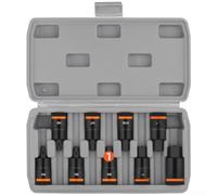 Springwillfly Lot de 9 douilles hexagonales à manches longues 55 mm pour | Lot de 8 pièces, taille 55 mm, acier au chrome vanadium, métal résistant à l'usure, étui en plastique portable