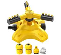 Sprinkler De Pelouse Asperseur Rotatif Automatique 3 Bras 360° | Arroseur De Gazon Pour Jardin Pelouse Terrasse Parc Été Printemps Fleurs Plantes Arrosage Loisirs Jeux Activités Fêtes