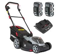 Sprint 2x18V (36V) Tondeuse à gazon Lithium-Ion 44 cm de largeur de coupe 440P18V, Powered by Briggs & Stratton, jusqu'à 640 m2, comprenant 2 batteries 5 Ah et un double chargeur, garantie 5 ans.