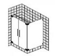 SPRINZ agate R Plus Douche d'angle sur mesure avec portes battantes avec paroi latérale, dimensions jusqu'à : 900x900x2000mm, AR19.5CH, Cabines de douche: Pièces de montage : Chrome, type verre : cris