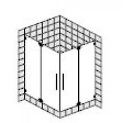 SPRINZ agate R Plus Douche d'angle sur mesure avec portes battantes et panneaux latéraux affleurants, dimensions jusqu'à : 900x900x2000mm, AR10.9CHS, Cabines de douche: Pièces de montage : Chrome, typ