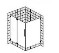 SPRINZ agate R Plus Porte battante de douche d'angle sur mesure ou porte avec panneau latéral, dimensions jusqu'à : 900x900x2000mm, AR11.9CHS, Cabines de douche: Pièces de montage : Chrome, type verre