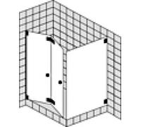 SPRINZ Omega Plus, porte pliante d'angle de douche sur mesure avec paroi latérale, dimensions jusqu'à : 1200x1200x2000mm, O45.4CHM, Cabines de douche: Pièces de montage : Chrome, type verre : lumière 