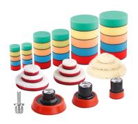 SPTA Éponges de Polissage, 43Pcs 30mm 50mm et 80mm Kit de Polissage Pad Éponge à polir Kit pour Voiture Ponçage Polissage pour Polisseuse Machine à polir -POSWMIX36