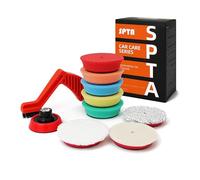 SPTA Kit de polissage pour perceuse, 11 tampons de polissage de 7,6 cm, tampon de polissage en mousse pour voiture, kit de tampons de polissage, kit de polissage pour voiture, cirage, vernis