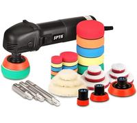 SPTA Mini Polisseuse, 780W Machine à polir, Polissage, Vitesse Variable , Tampon du Soft-Start et Orbite, 25mm/50mm/80mm Polissage de Tampon, Éponges de Polissage/ Disque de Laine -HROMPS3AC
