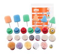 SPTA Mini Set de Polissage, 16Pcs 15mm 25mm Kit de Polissage Pad Éponge à polir Kit boule de polissage pour Voiture Ponçage pour Outil Rotatif Electrique -HTDEPMIX