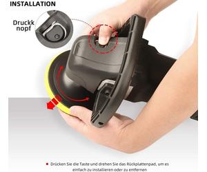 SPTA Polisseuse 125mm/150mm/180mm Set Vitesse variable 1200 Watt Polisseuse avec set d'accessoires Eponge de polissage Disque de laine Voiture Bateau