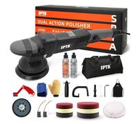 SPTA Polisseuse orbitale aléatoire double action 125 mm, kit de nettoyage de voiture, 4 tampons de polissage de 12,7 cm et 4 tampons de polissage de 15,2 cm, sac d'emballage pour polissage et cirage