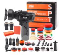 SPTA Polisseuse, Polisseuse sans Fil, 12V Machine à polir polisseuse Sets Polisseuse Voiture sans Fil Lustreuse Polisseuse Voiture 2x2000mAh à Batterie, 37x Polissage Pad Éponge de Polissage