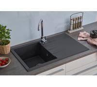 Spüle de Cuisine Encastrable Respekta Houston 80 x 50 Granit Noir 1 Bac