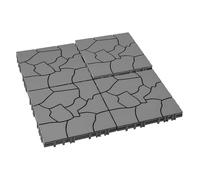 SPXMQSS Caillebotis Plastique Dalle Terrasse Exterieur Clipsable Revetement De Sol Dalles De Gazon Artificiel Dalle Jardin Exterieur Plastique Terrasse Exterieur Grey B 9 pcs