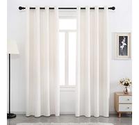 SPXTEX Lot de 2 rideaux en velours blanc crème 274,3 cm de long avec œillets isolants thermiques pour chambre à coucher