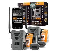 SPYPOINT Flex-Dark Twin Starter Pack avec 2 cartes SD - Caméra de chasse cellulaire, photos 40 MP, vidéo 1080p + son, caméra de jeu sans lueur, vision nocturne de chasse, détection de mouvement