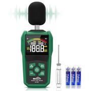 SQECH Sonometre, Decibelmetre Numérique avec Écran Couleur Rétroéclairé | Sonomètre avec Pondération A/C, Unités dB/SONE, Réponse RAPIDE/LENTE, Max/Min, Plage 30-130dB, pour Maison/Bureau/Usine