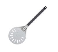 SQIANKUN Pelle Pizza Pelle à Pizza perforée 7 8 9 10 pouces, pelle en aluminium, palette courte, outil, manche bois antidérapant(7 inch 75cm-01)