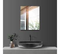 Sqinor Miroir Salle de Bain Adhesif sans Cadre 40x50cm, Miroir Adhesif Mural Rectangulaire Organique Autocollant Miroirs Muraux Mirroir Murales pour Salle de Bain, Salon, Chambre, Entree Maison