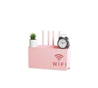 SQQCREATO Cache Box Bacs muraux boîte de routeur Bureau média décor Console WiFi boîtes Rangement sans Fil Support tentures étagère(Pink)