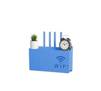 SQQCREATO Cache Box Bacs muraux boîte de routeur Bureau média décor Console WiFi boîtes Rangement sans Fil Support tentures étagère(Blue)