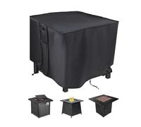 Square Fire Pit Cover, Waterproof Oxford Protector With Weather Shield | Water Resistant Fabric Helps Block Rain Sun Leaves Dust Debris Bird Droppings Secure Fit With Patio Fire Tables Grilling Area