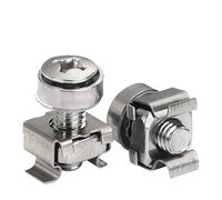 Square Hole Cage Nuts ， Écrou de Cage à cartes M5 M6 en acier inoxydable, carré élastique flottant, vis Combo 16-30mm(25mm (10Pcs),M5)