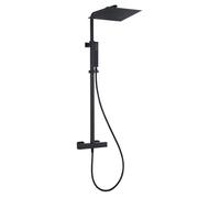 Square II colonne de douche carrée thermostatique noire Essebagno
