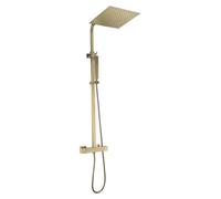 Square II colonne de douche carrée thermostatique or brossé Essebagno