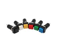 Square Momentary ON OFF Push Button Switch Red Blue Green Yellow White Black SPST Car 12V 12MM PBS-11A PBS-11B NWPNLXEA(Yellow button)