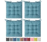 SQUARE MOON Lot de 4 Coussins de siège, Coussins de Chaise, Confortables pour intérieur et extérieur, Chaise de Salle à Manger, Chaise de Bureau, Chaise de Bureau (40,6 x 40,6 x 40,6 cm, océan)