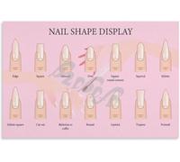 Square Nail Poster Sharp Corner Clean | Short length practical active lifestyle easy maintain(Framed,08x12inch(20x30cm))