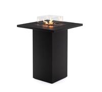 Square Table High avec Foyer à Gaz Extérieur - Table 2-en-1 avec Foyer et à Cocktails avec Compartiment Caché pour Bouteille de Gaz et Housse de Protection - Idéale pour Terrasses