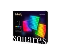 Squares Extensions - Panneaux LED Contrôlés par Application avec 64 Pixels RVB (16 Millions de Couleurs). Noir. 3 Tuiles d'Extension, Fonctionnent