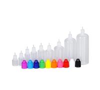 Squeeze Bouteilles Flacon compte-gouttes en plastique à presser, 10 pièces, 3ml, 5ml, 10ml, 15ml, 20ml, 30ml, 50ml, 100ml, 120ml, bouchon amovible, conteneurs de remplissage de liquide(MULTI,30ml)