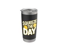 Squeeze The Day Funny Lemon Gobelet isotherme en acier inoxydable double paroi
