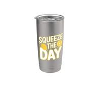 Squeeze The Day Funny Lemon Gobelet isotherme en acier inoxydable double paroi