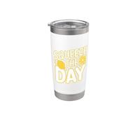 Squeeze The Day Funny Lemon Gobelet isotherme en acier inoxydable double paroi