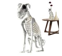 Squelette de Chien d'Halloween Ornement Articulé de Crâne de Chiot Assis