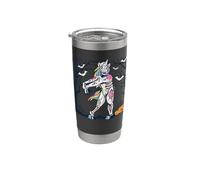 Squelette de licorne drôle Halloween Dab Dance Magical Gobelet isotherme en acier inoxydable double paroi